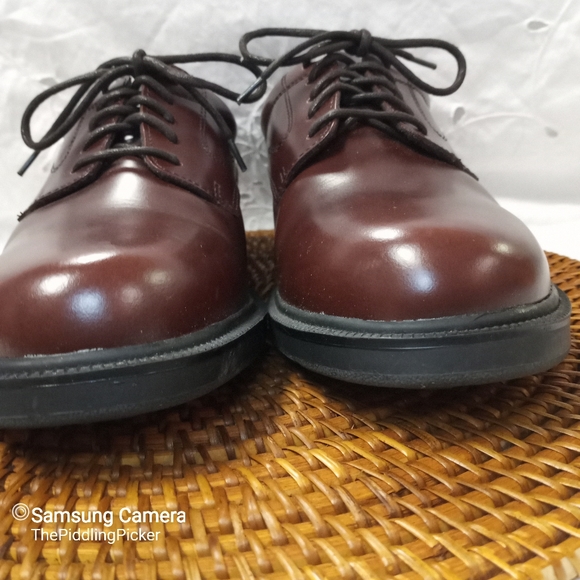 Deer Stags Supro Sock 10.5 M Brown Leather Times Plain Toe Oxford Lace Up Shoe - Picture 3 of 13
